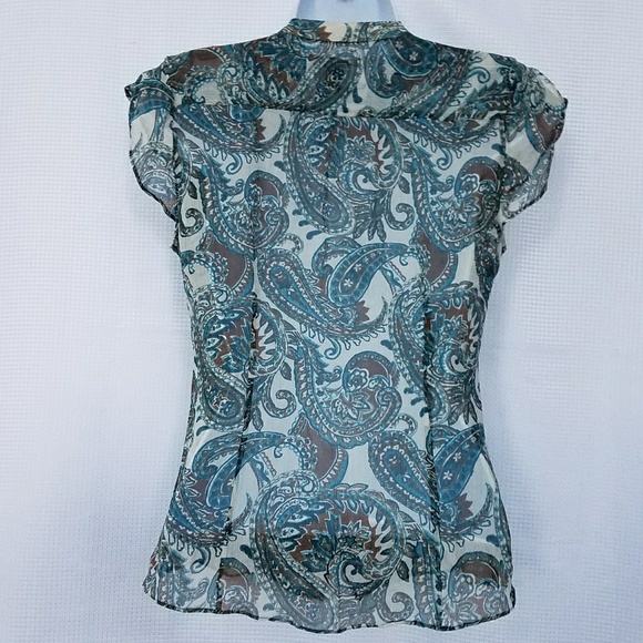 Banana Republic Sheer Floral Blouse Size MP - Picture 6 of 8